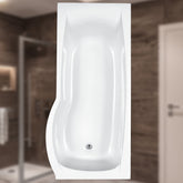 Eastbrook Axis Offset White Straight Bath - serenebathrooms